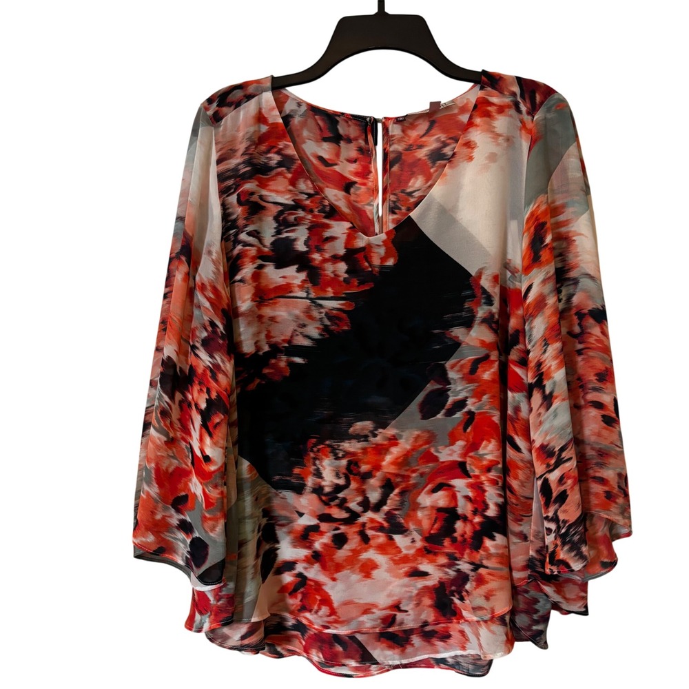 Jennifer Lopez Women's Medium Blouse Floral Print Open Back